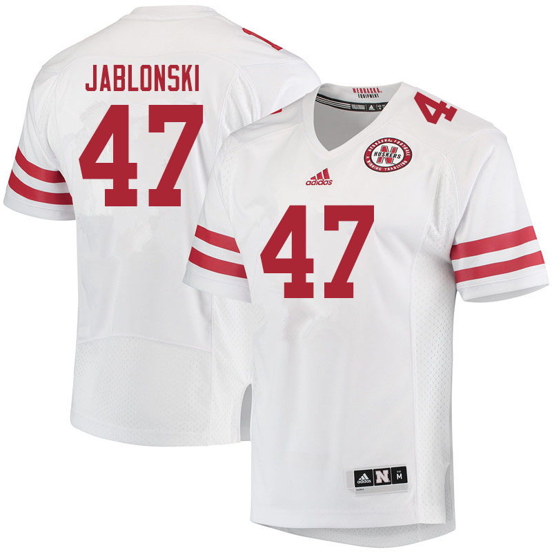 Women #47 Austin Jablonski Nebraska Cornhuskers College Football Jerseys Sale-White